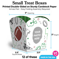 Custom Face Football Treat Boxes - 12 Ct