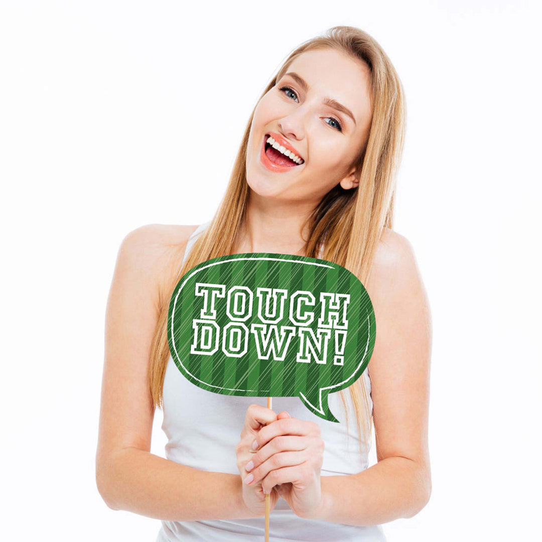 End Zone - Football - Baby Shower or Birthday Party Photo Booth Props Kit - 20 Count