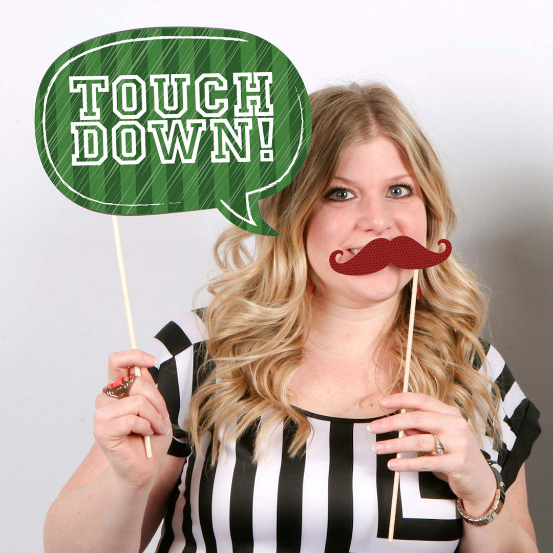 End Zone - Football - Baby Shower or Birthday Party Photo Booth Props Kit - 20 Count