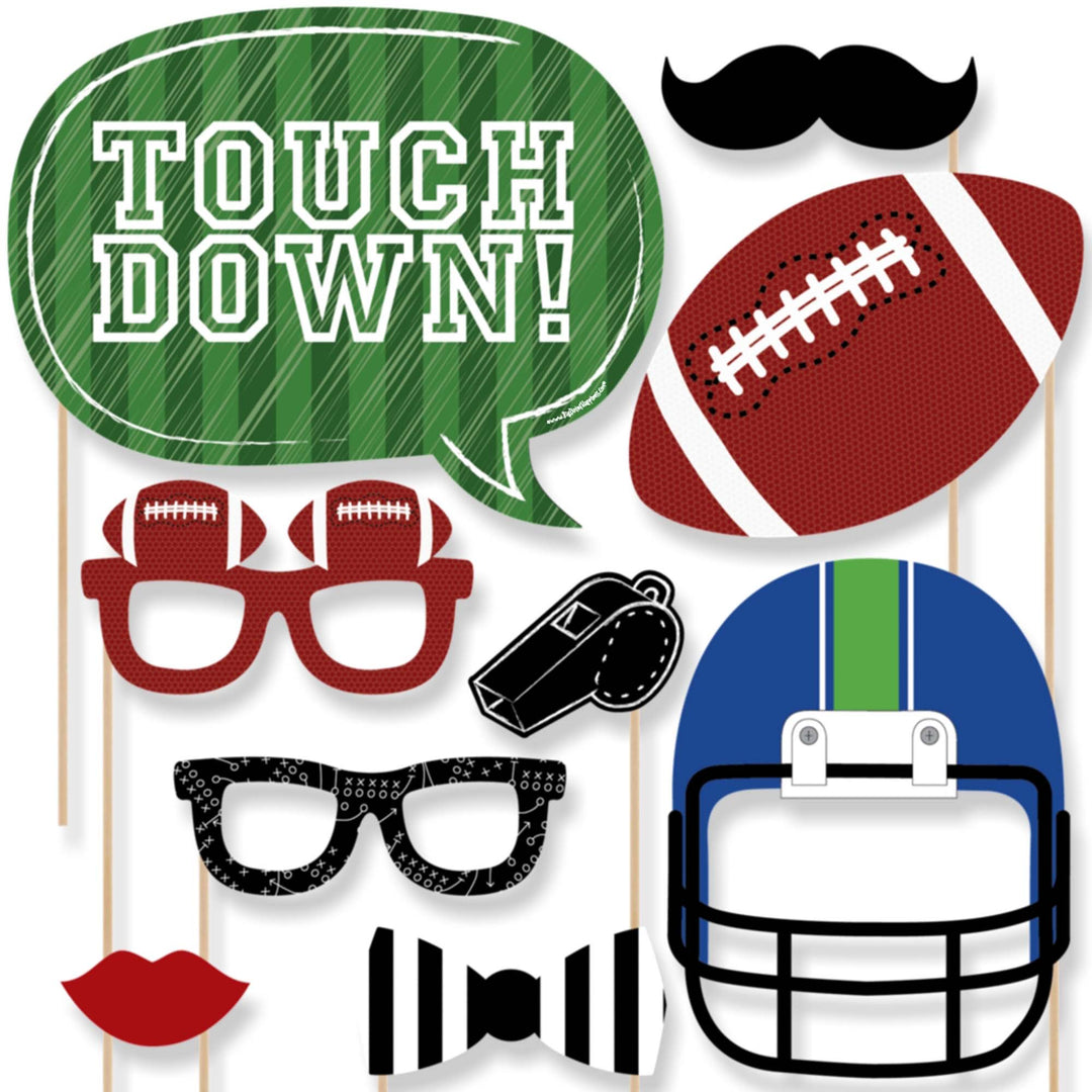 End Zone - Football - Baby Shower or Birthday Party Photo Booth Props Kit - 20 Count