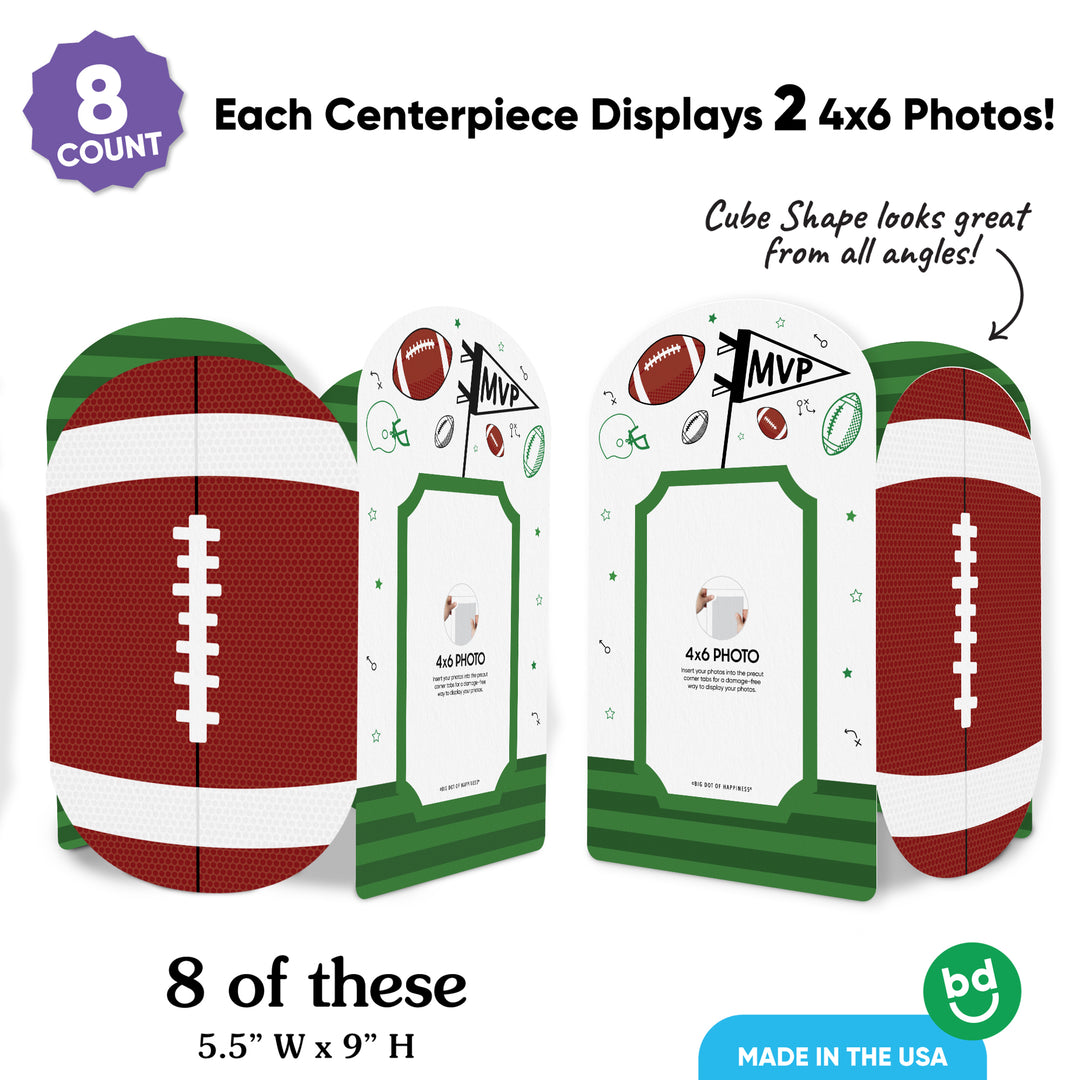 Football Photo Centerpieces - 8 Ct