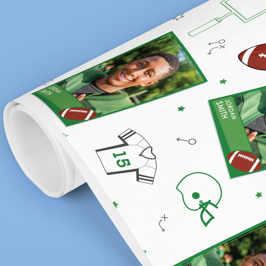 Custom Photo Wrapping Paper - Football