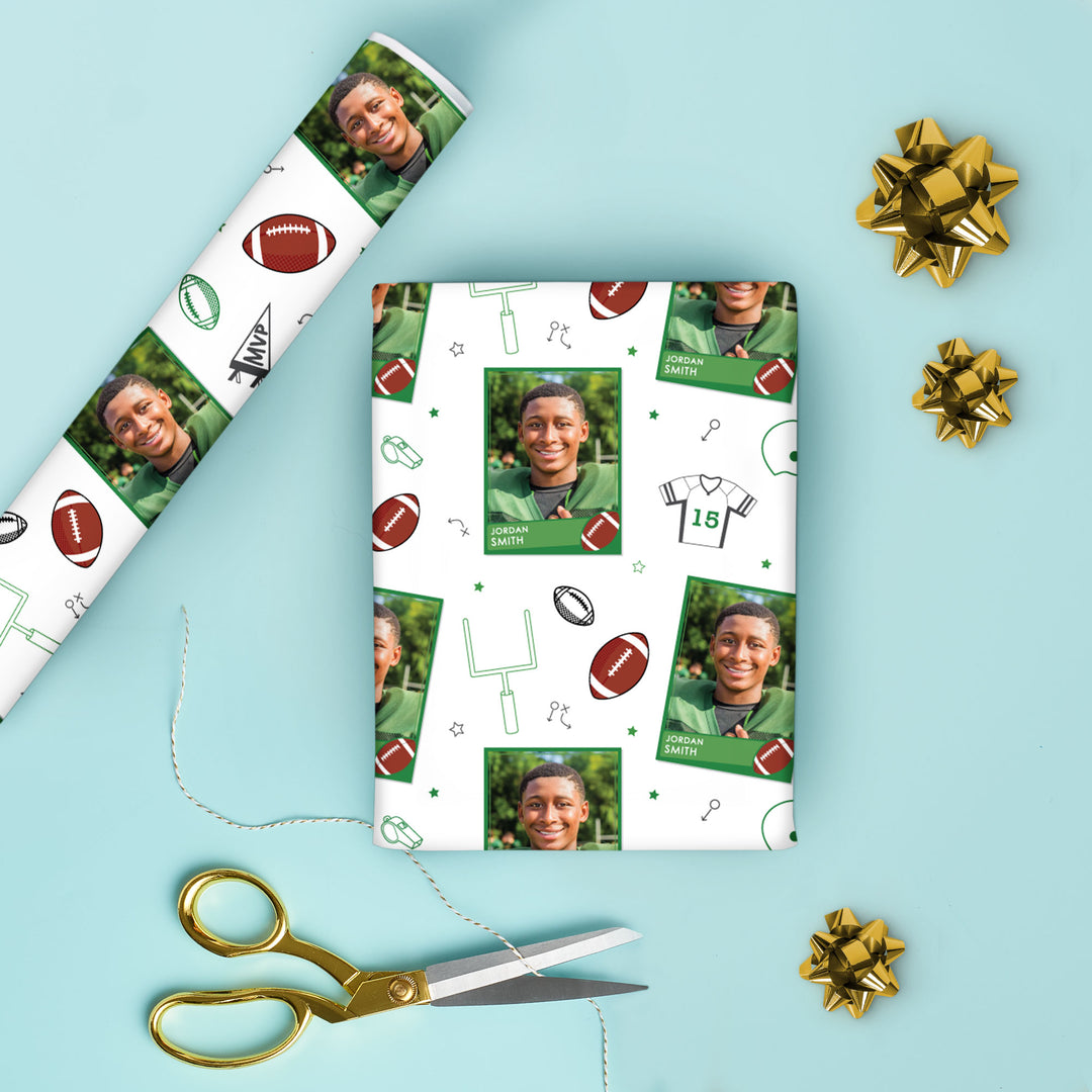 Custom Photo Wrapping Paper - Football