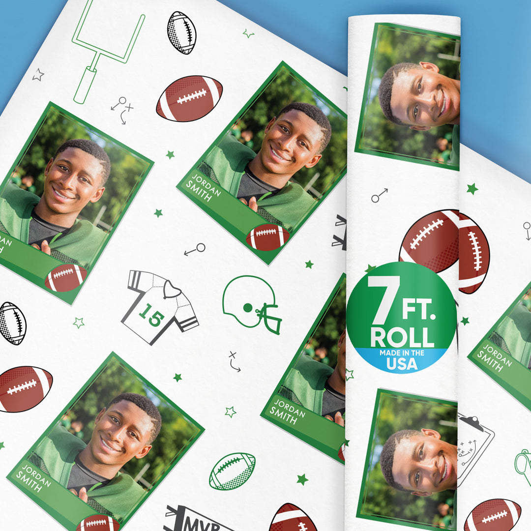 Custom Photo Wrapping Paper - Football