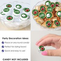 End Zone - Football - Baby Shower or Birthday Party Small Round Candy Stickers - Party Favor Labels - 324 Count