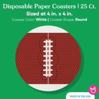 Drink Coasters - Football - 25 Ct