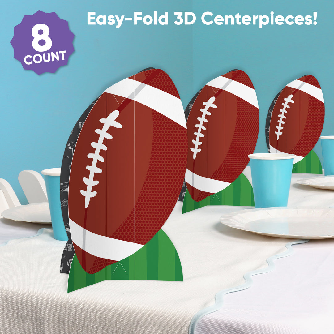 Football 3D Centerpieces - 8 Ct