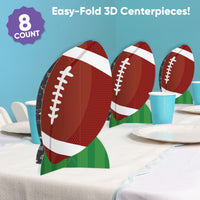 Football 3D Centerpieces - 8 Ct