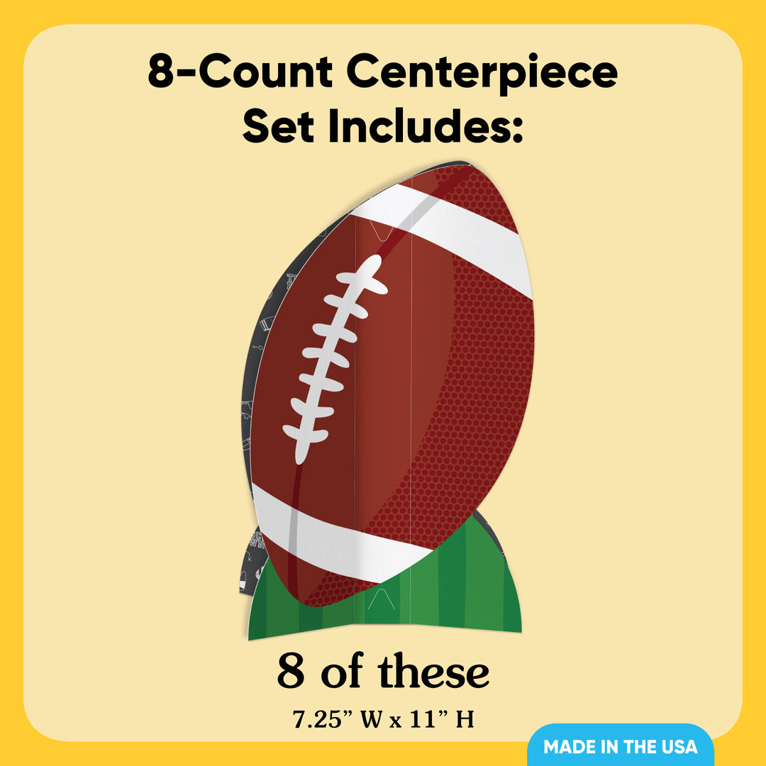 Football 3D Centerpieces - 8 Ct