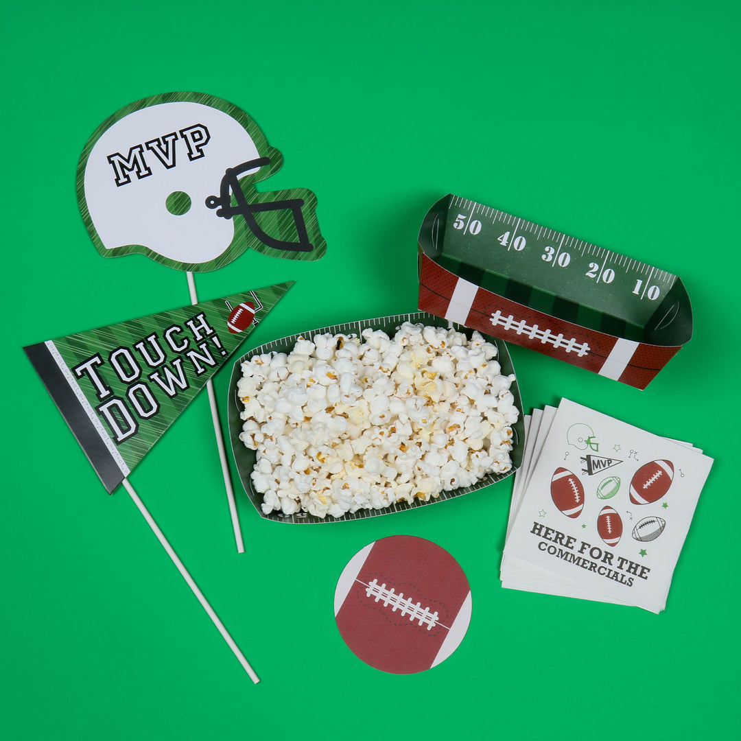 End Zone - Football - Baby Shower or Birthday Party Centerpiece Sticks - Table Toppers - Set of 15