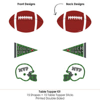 End Zone - Football - Baby Shower or Birthday Party Centerpiece Sticks - Table Toppers - Set of 15