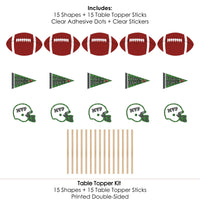 End Zone - Football - Baby Shower or Birthday Party Centerpiece Sticks - Table Toppers - Set of 15