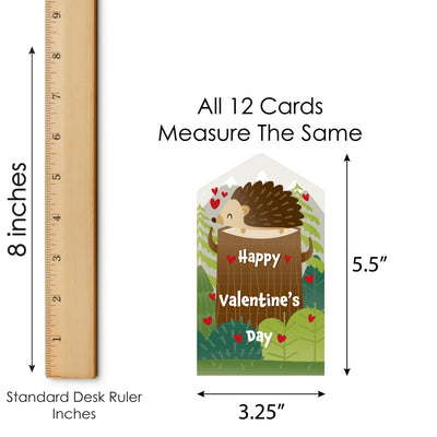 Forest Hedgehogs - Woodland Cards for Kids - Happy Valentine’s Day Pull Tabs - Set of 12