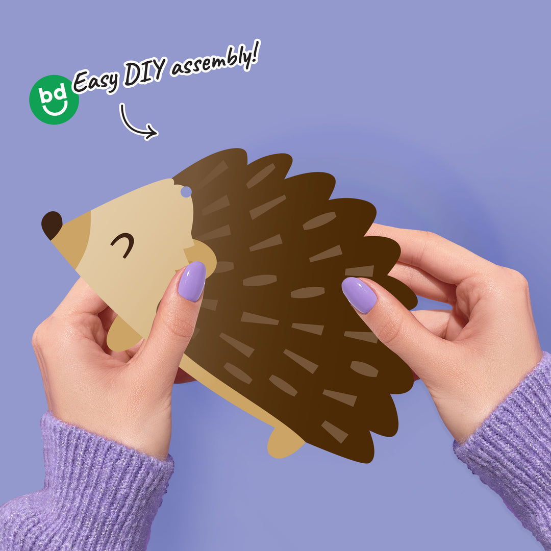 Close-up of hedgehog banner design with soft brown tones