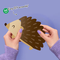 Close-up of hedgehog banner design with soft brown tones