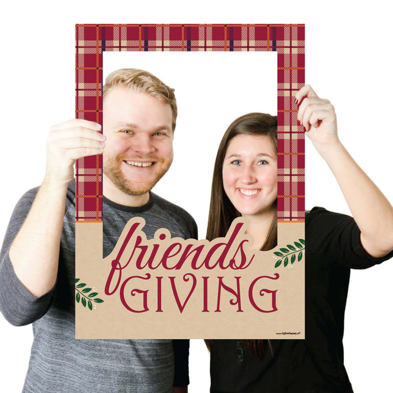 Friends Thanksgiving Feast - Friendsgiving Party Selfie Photo Booth Picture Frame and Props - Printed on Sturdy Material