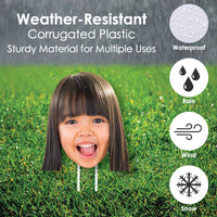 Fun Face - Custom Photo Head Cut Out Lawn Decorations - Outdoor Yard Sign - Upload 1 Photo - 10 Piece