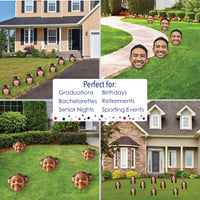 Fun Face - Custom Photo Head Cut Out Lawn Decorations - Outdoor Yard Sign - Upload 1 Photo - 10 Piece