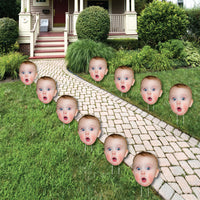 Fun Face - Custom Photo Head Cut Out Lawn Decorations - Outdoor Yard Sign - Upload 1 Photo - 10 Piece