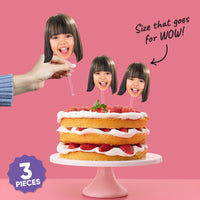 Custom Face Party Cake Topper - 3 Pc