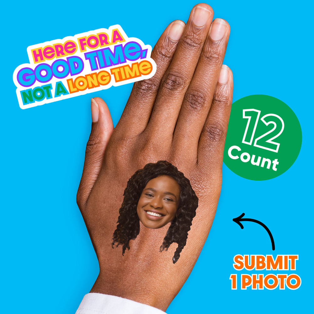 Custom Fun Face Temporary Tattoos - 12 Ct