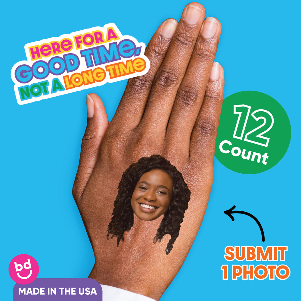 Custom Fun Face Temporary Tattoos - 12 Ct