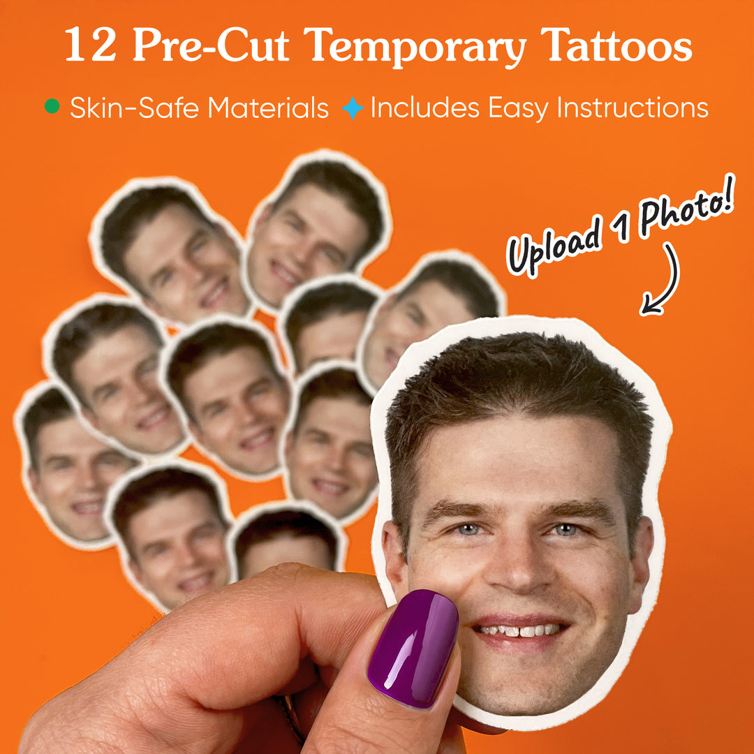 Custom Fun Face Temporary Tattoos - 12 Ct