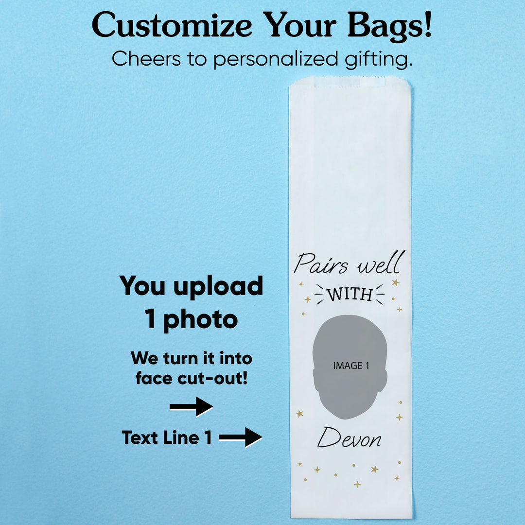 Custom Photo Wine Bags - Pairs Well With