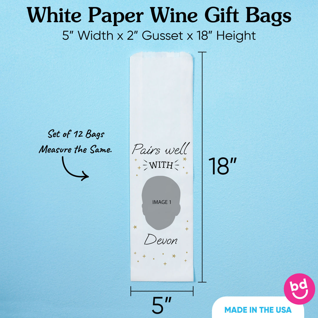 Custom Photo Wine Bags - Pairs Well With