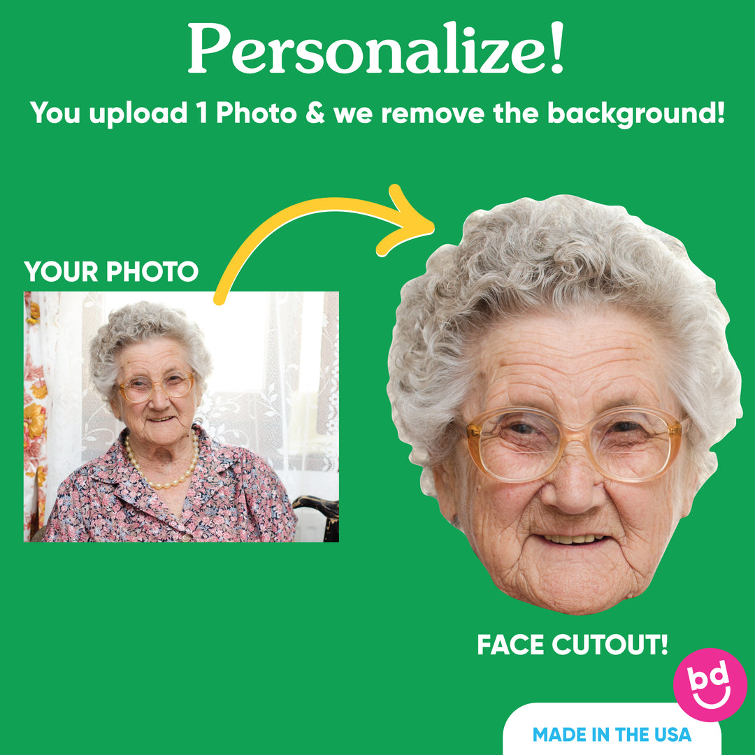 Fun Face Cutout Decorations - DIY Custom Photo Head Cut Out Essentials - Upload 1 Photo - Set of 20