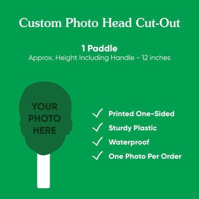 Fun Face Cutout Paddle - Custom Photo Head Cut Out Photo Booth and Fan Prop - Upload 1 Photo - 1 Piece