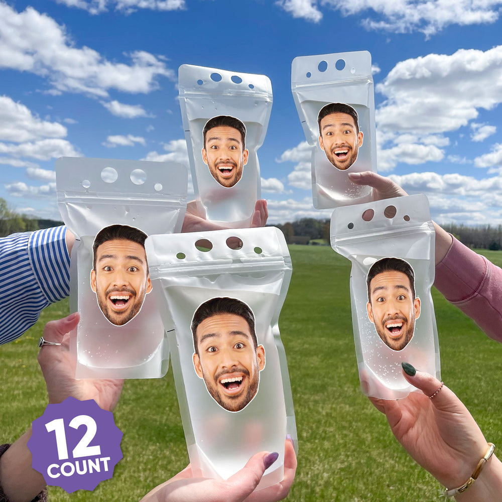 Custom Face Drink Pouches - 12 Ct