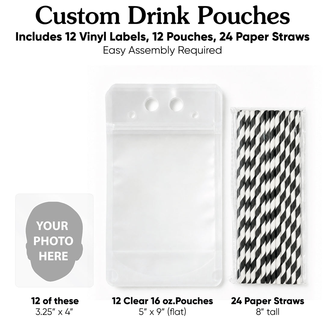 Custom Face Drink Pouches - 12 Ct