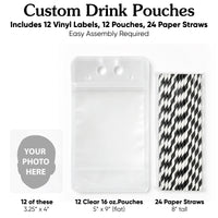 Custom Face Drink Pouches - 12 Ct