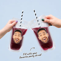 Custom Face Drink Pouches - 12 Ct
