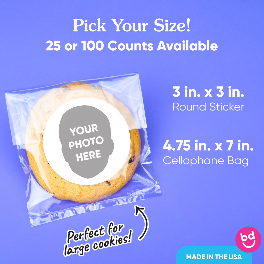 Custom Face Stickers & Clear Cookie Bags