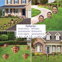 Fun Face - Custom Photo Head Cut Out Yard Sign and Outdoor Lawn Decorations - Upload 1 Photo - Set of 8