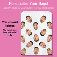 Custom Face Paper Treat Bags - Pattern
