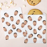 Custom Face Paper Treat Bags - Pattern