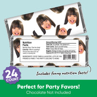 Custom Face Candy Bar Wrappers 24 Ct