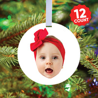 Custom Face Tree Ornaments - 12 Ct