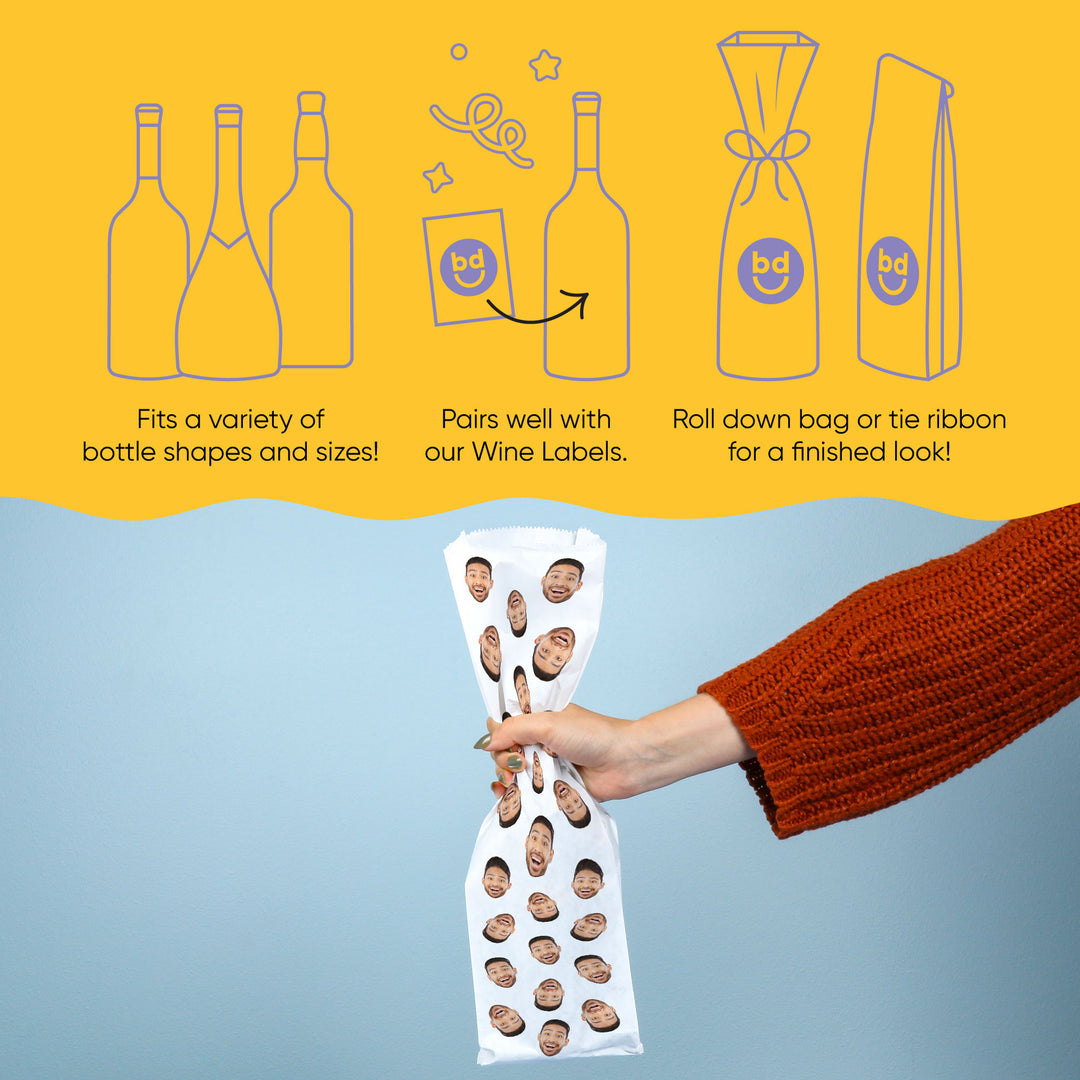 Custom Face Wine Bags - Pattern Any Occasion