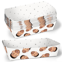 Custom Face Paper Food Trays - 12 Ct