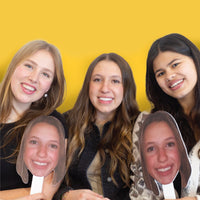 Fun Face Cutout Paddles - Custom Photo Head Cut Out Photo Booth and Fan Props - Upload 1 Photo - 6 Piece Cut Out Kit