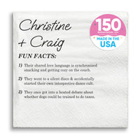Custom Text - Fun Facts Wedding Napkins