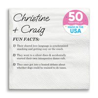 Custom Text - Fun Facts Wedding Napkins