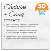 Custom Text - Fun Facts Wedding Napkins