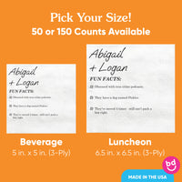 Custom Text - Fun Facts Wedding Napkins
