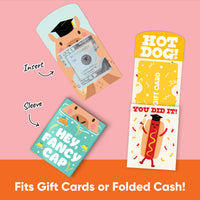 “Hot Dog You Did It” graduation gift card holder front design close-up