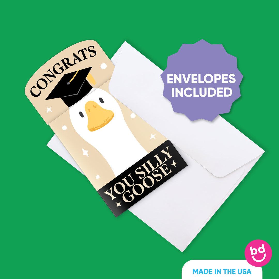 Set of 8 assorted graduation gift card sleeves with white envelopes